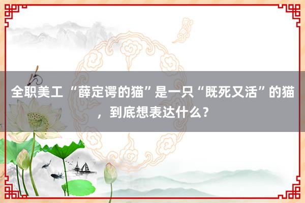 全职美工 “薛定谔的猫”是一只“既死又活”的猫，到底想表达什么？