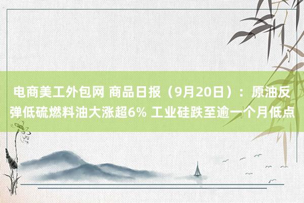 电商美工外包网 商品日报（9月20日）：原油反弹低硫燃料油大涨超6% 工业硅跌至逾一个月低点