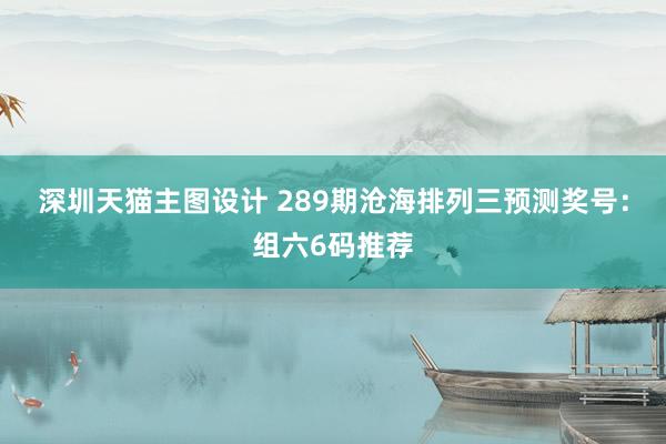 深圳天猫主图设计 289期沧海排列三预测奖号：组六6码推荐